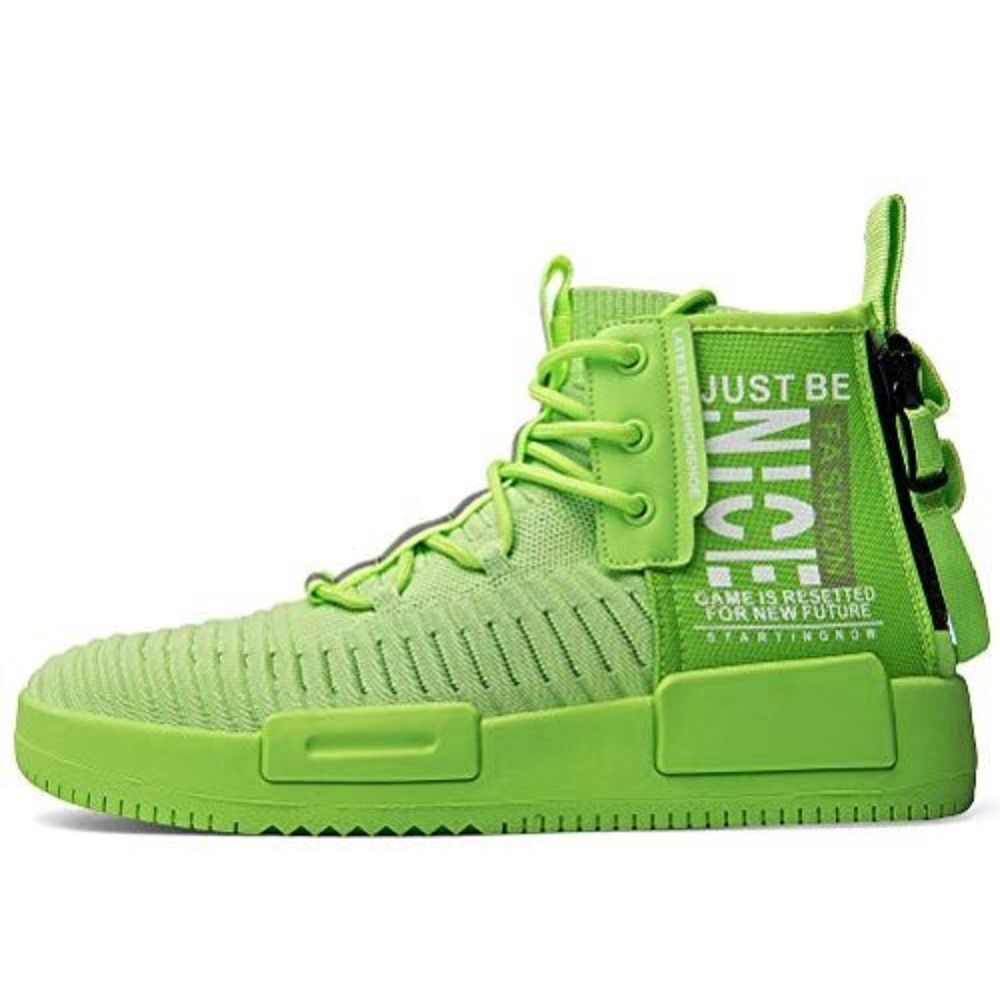 RUNMAXX Mens High Top Sneakers - Stylish, Athletic, Casual, Green